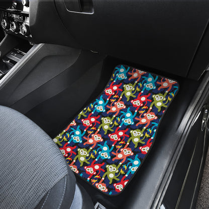 Monkey Colorful Design Themed Print Car Floor Mats Front Back