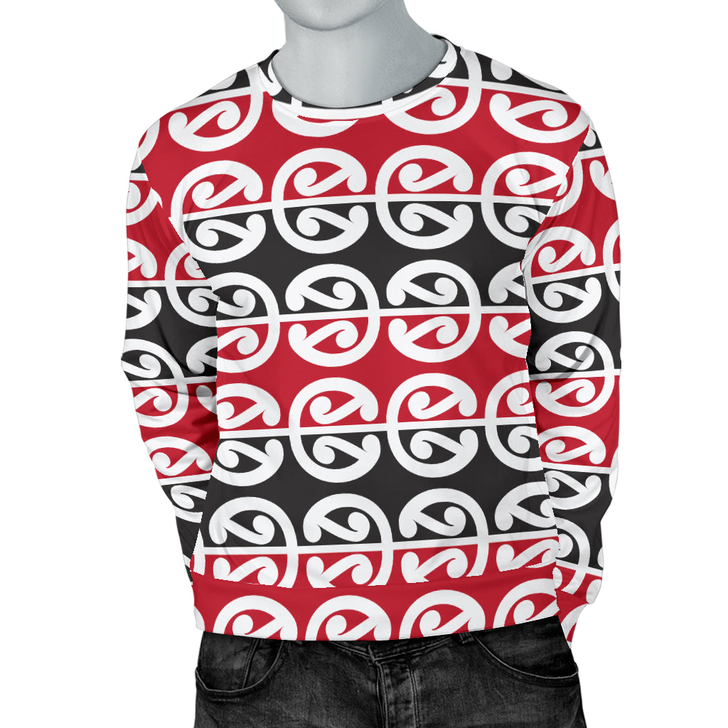 Maori Classic Themed Design Print Men Long Sleeve Sweatshirt