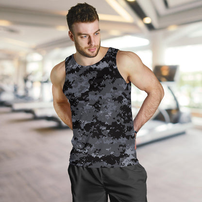 ACU Digital Black Camouflage Men Tank Top