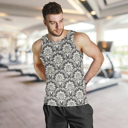 Damask Elegant Print Pattern Men Tank Top