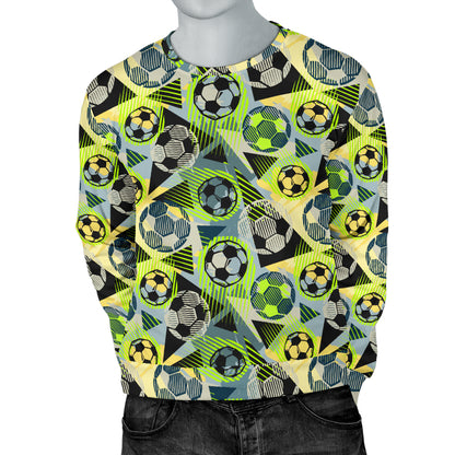 Soccer Ball Themed Print Pattern Men Long Sleeve Sweatshirt