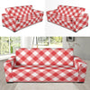 Gingham Red Pattern Print Design 01 Sofa Slipcover