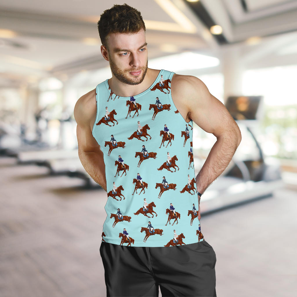 Equestrian Horse Riding Men Tank Top