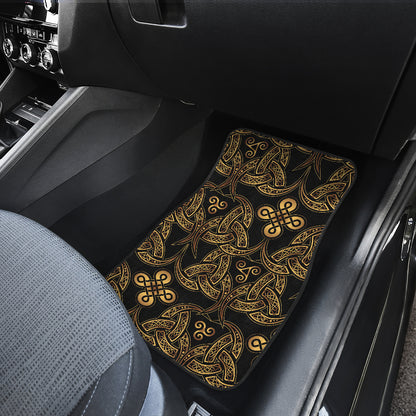 Celtic Knot Gold Design Car Floor Mats Front Back