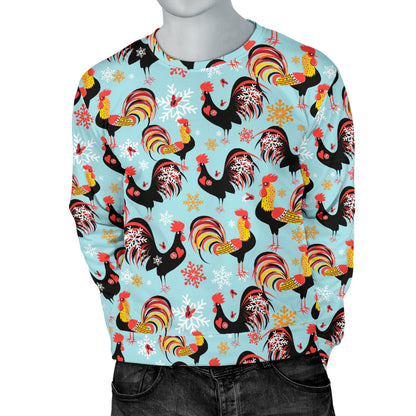 Rooster Themed Design Men Long Sleeve Sweatshirt