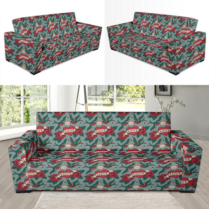 Tattoo Heart Print Design LKS301 Sofa Slipcover