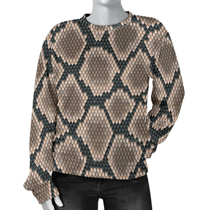 Snake Skin Design Print Women Long Sleeve Sweatshirt