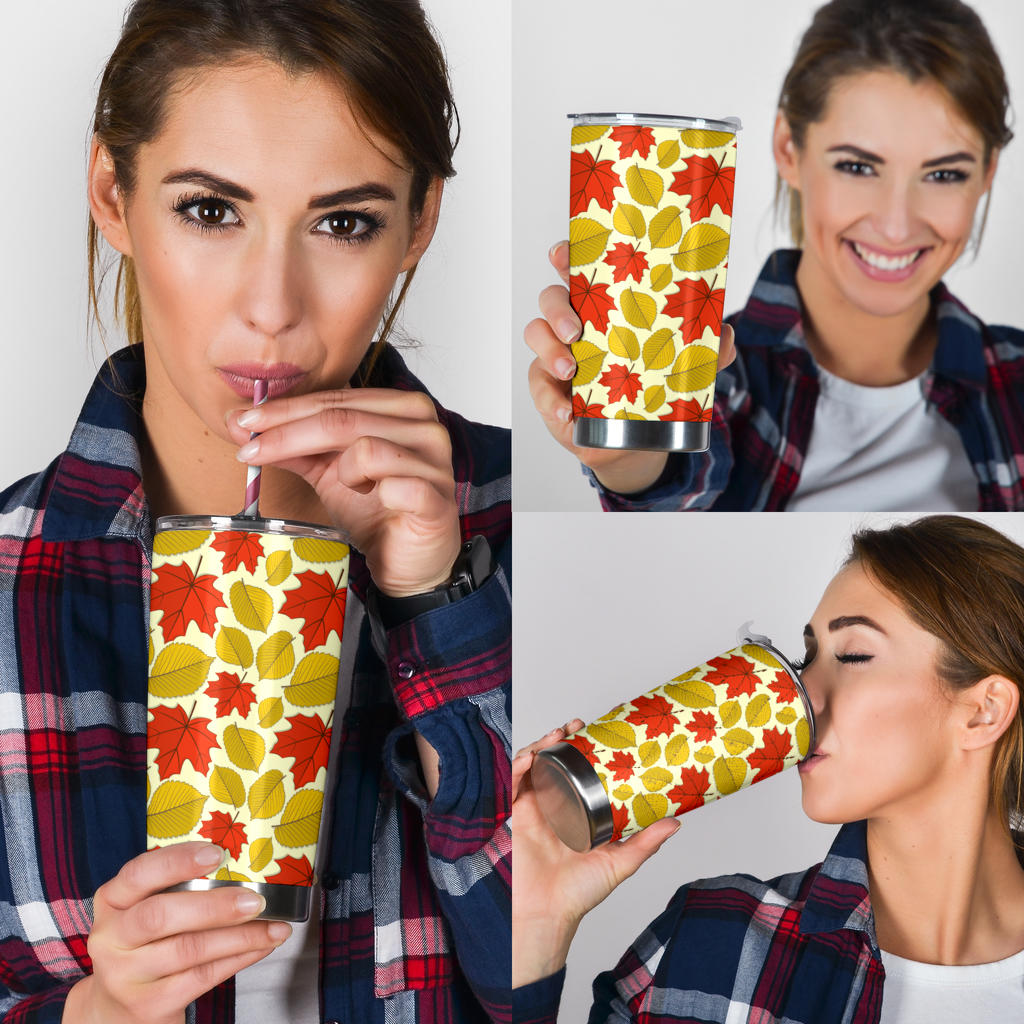 Elm Maple Leave Print Pattern Tumbler