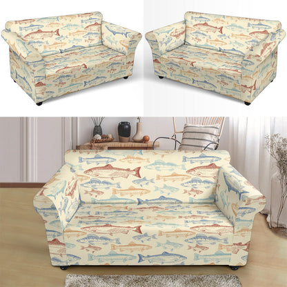 Salmon Fish Print Design LKS302 Loveseat Couch Slipcover