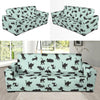 Black Cat Pattern Print Design 04 Sofa Slipcover