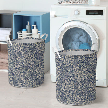 Elegant Floral Print Pattern Laundry Basket