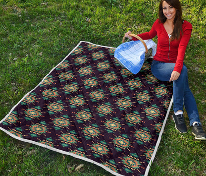 Navajo Geometric Style Print Pattern Quilt Bedspread