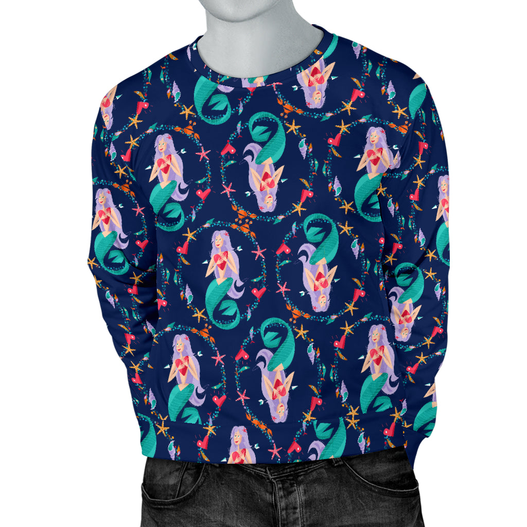 Mermaid Girl Cute Design Print Men Long Sleeve Sweatshirt