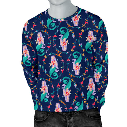 Mermaid Girl Cute Design Print Men Long Sleeve Sweatshirt