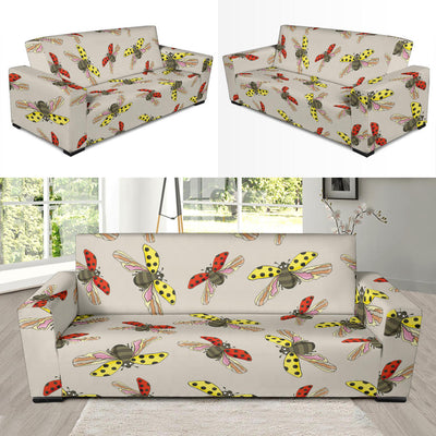 Ladybug Pattern Print Design 04 Sofa Slipcover