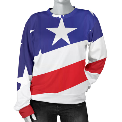 American flag Print Women Long Sleeve Sweatshirt