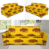 Bison Native Pattern Print Design 01 Sofa Slipcover