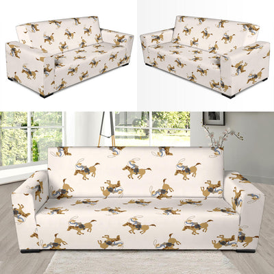 Cowboy Pattern Print Design 01 Sofa Slipcover