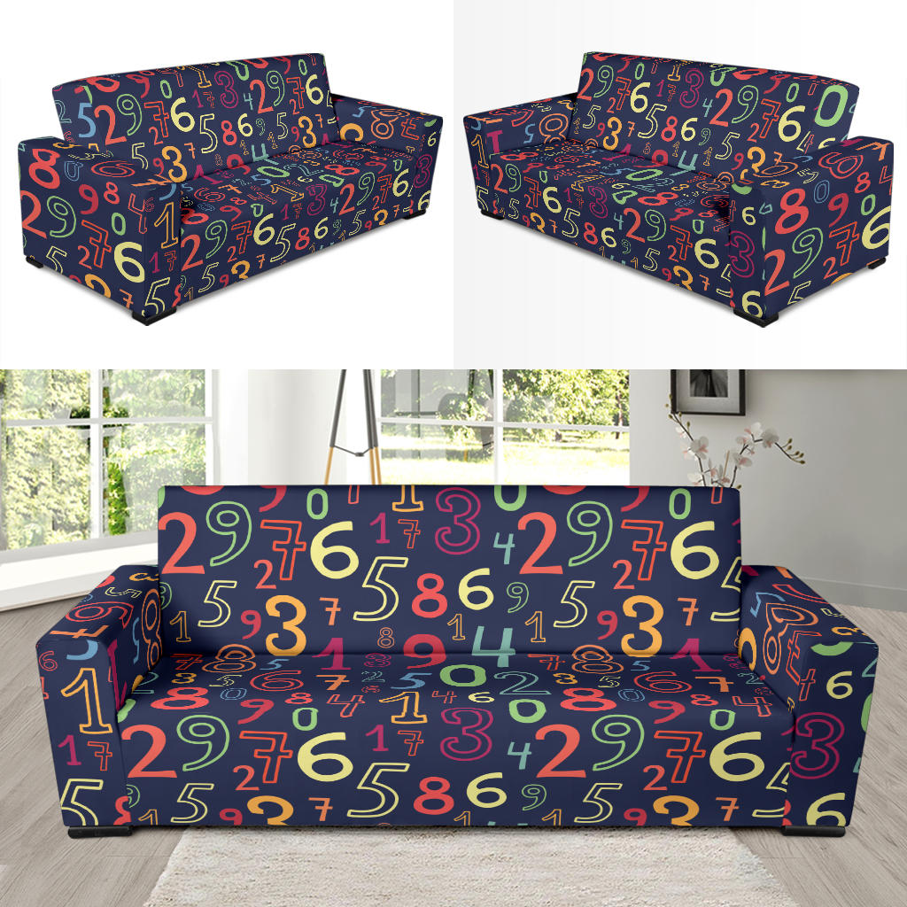 Number Pattern Print Design A01 Sofa Slipcover