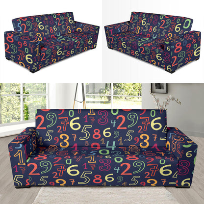 Number Pattern Print Design A01 Sofa Slipcover