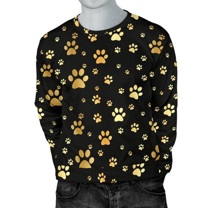 Paw Gold Print Men Long Sleeve Sweatshirt