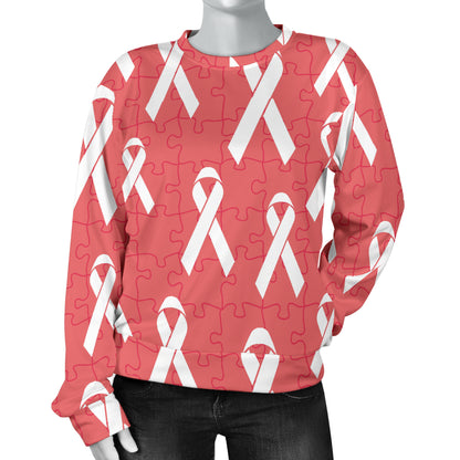 Autism Awareness Ribbon Design Print Women Long Sleeve Sweatshirt