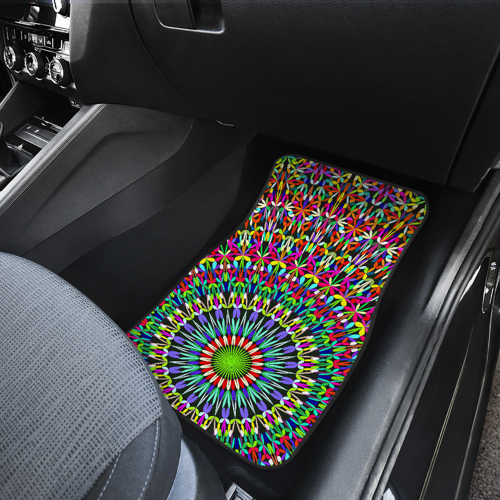 Bohemian Colorful Style Print Car Floor Mats Front Back