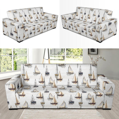 Sailboat Paint Pattern Print Design LKS307 Sofa Slipcover
