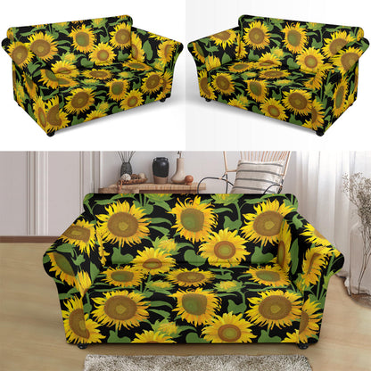 Sunflower Print Design LKS302 Loveseat Couch Slipcover