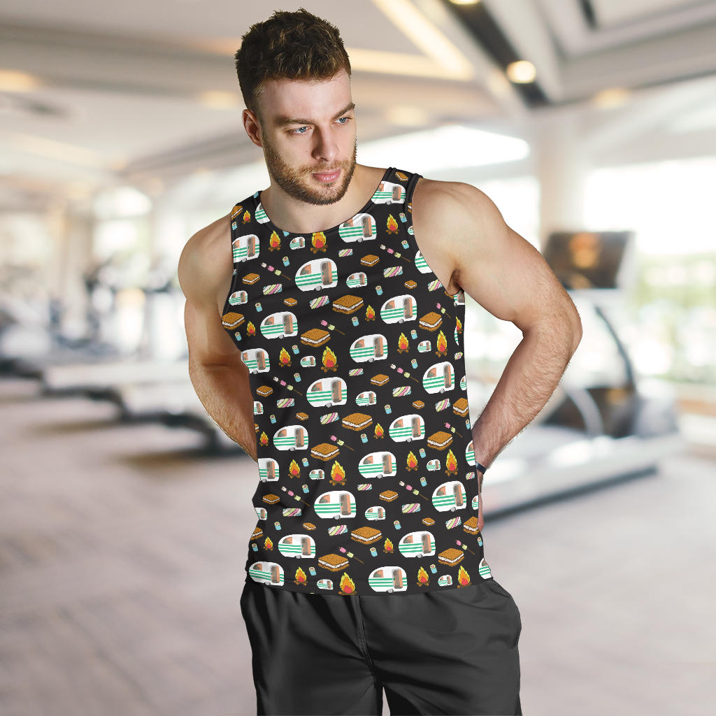 Camper marshmallow Camping Design Print Men Tank Top