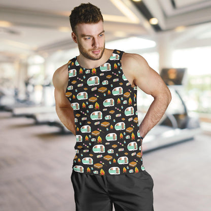 Camper marshmallow Camping Design Print Men Tank Top