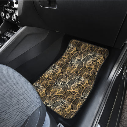 Elegant Gold leaf Print Car Floor Mats Front Back
