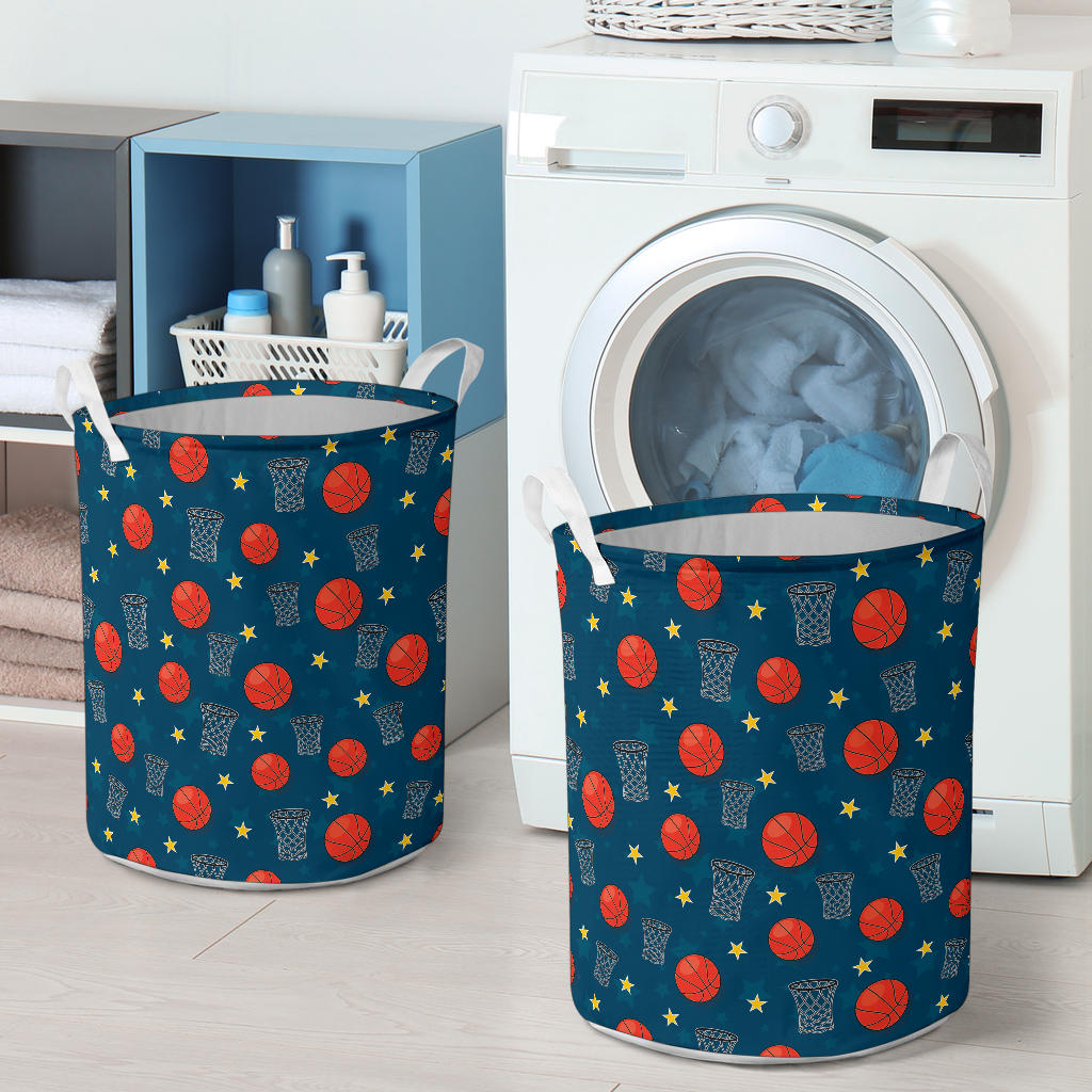 Basketball Classic Print Pattern Laundry Basket