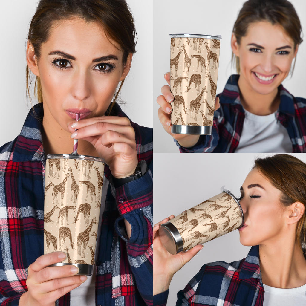 Giraffe Pattern Design Print Tumbler