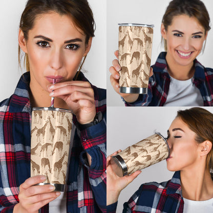 Giraffe Pattern Design Print Tumbler