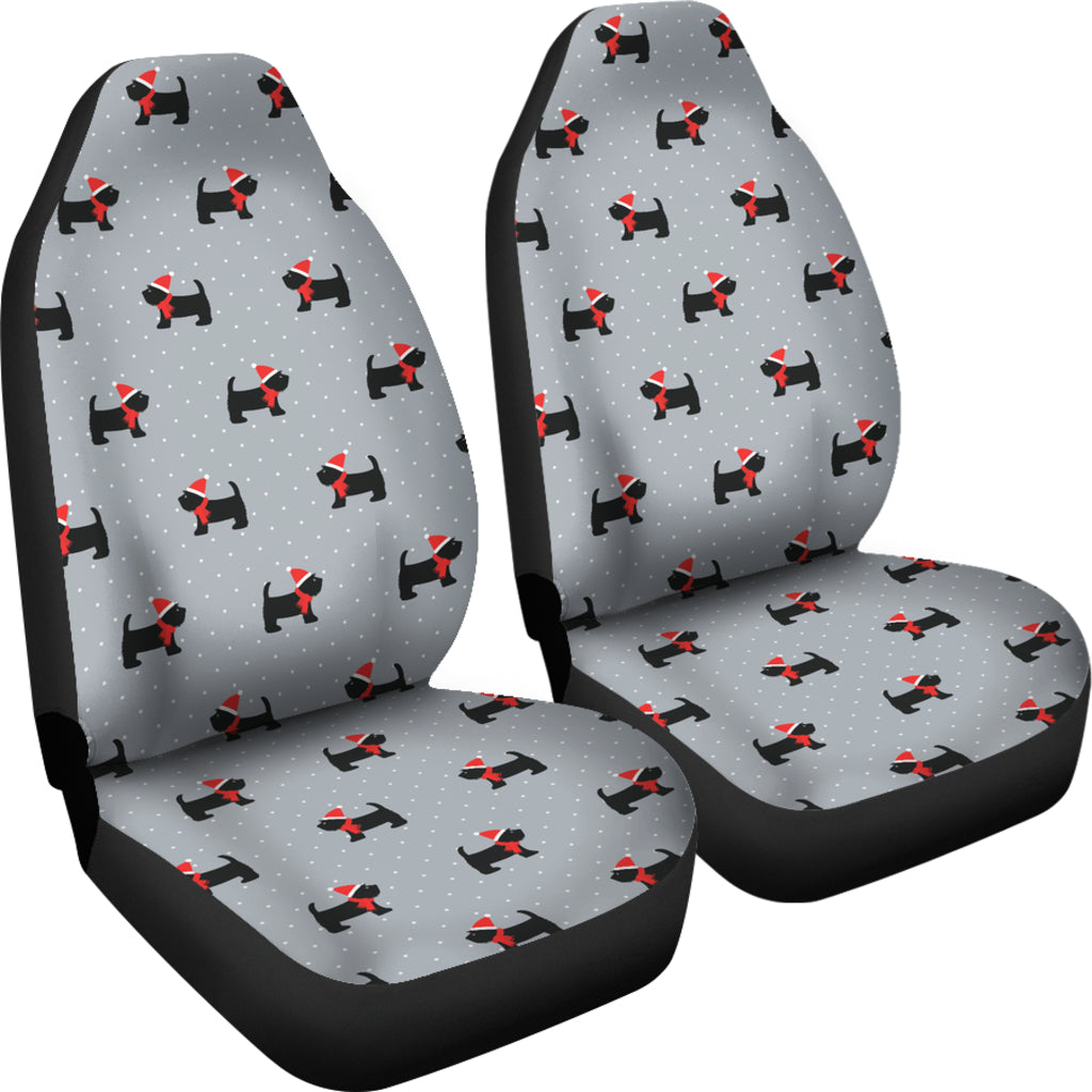 Scottish Christmas Themed Terriers Print Design LKS3018 Car Seat Covers