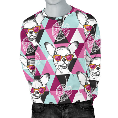 Chihuahua Cute Triangle Pattern Men Long Sleeve Sweatshirt