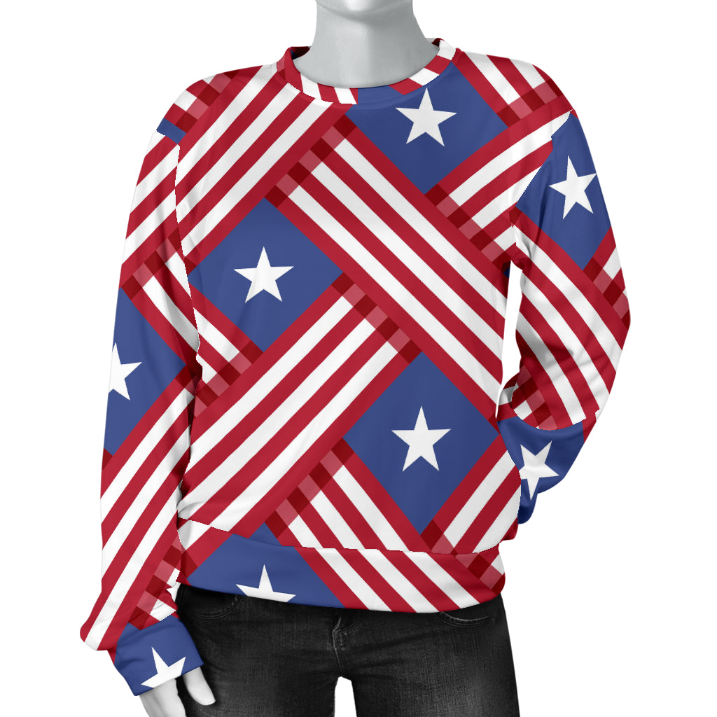 American flag Pattern Women Long Sleeve Sweatshirt