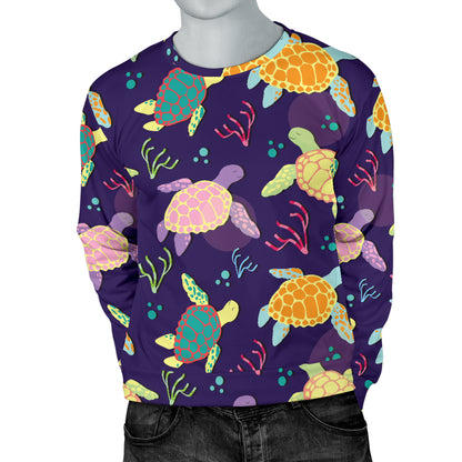 Sea Turtle Color Smile Men Long Sleeve Sweatshirt