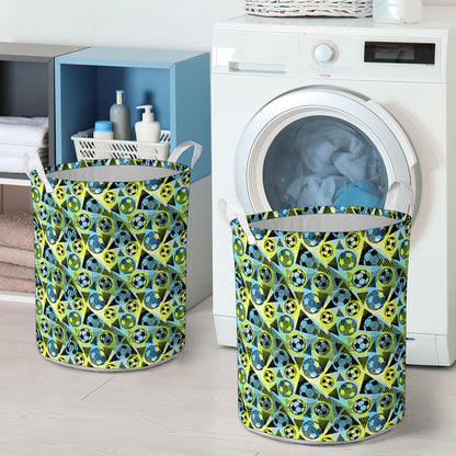 Soccer Ball Themed Print Design Laundry Basket