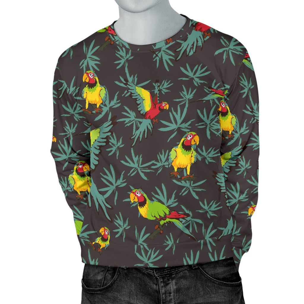 Parrot Themed Print Men Long Sleeve Sweatshirt