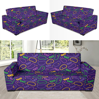 Mardi Gras Pattern Print Design 04 Sofa Slipcover