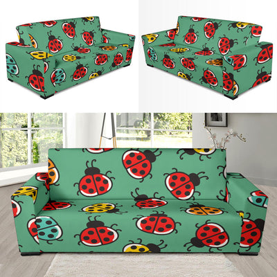 Ladybug Pattern Print Design 02 Sofa Slipcover