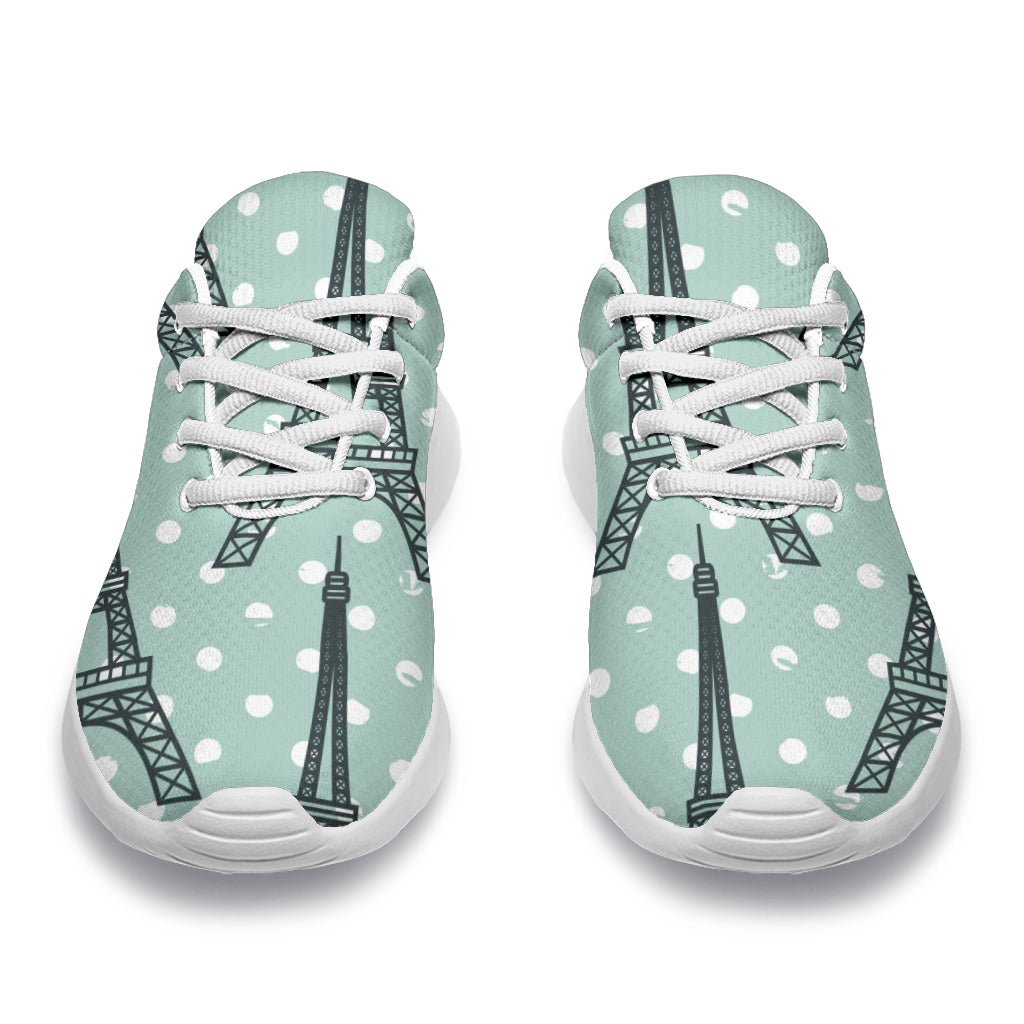 Eiffel Tower Polka Dot Print Athletic Shoes