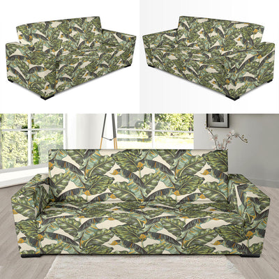 Banana Leaf Pattern Print Design 04 Sofa Slipcover