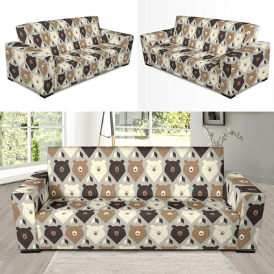 Bear Pattern Print Design 04 Sofa Slipcover