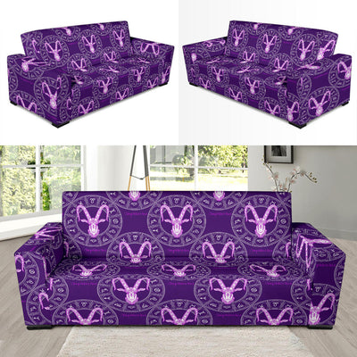 Capricorn Zodiac Pattern Print Design 04 Sofa Slipcover