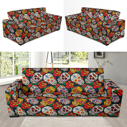 Sugar Skull Print Design LKS306 Sofa Slipcover