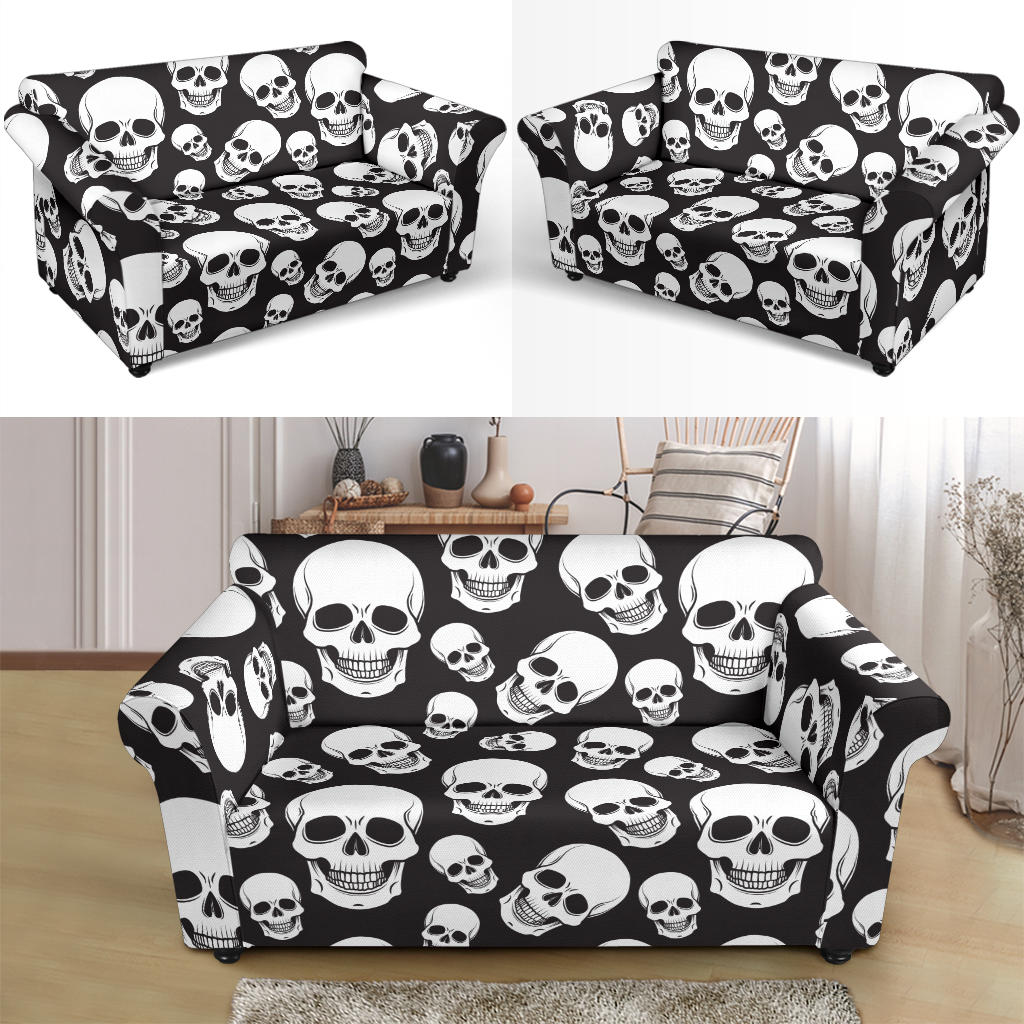 Skull Print Design LKS301 Loveseat Couch Slipcover
