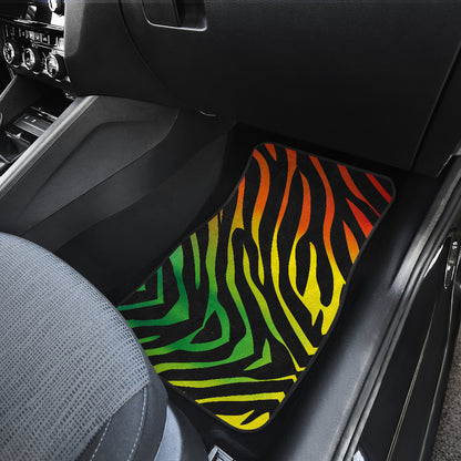 Rainbow Zebra Themed Print Car Floor Mats Front Back